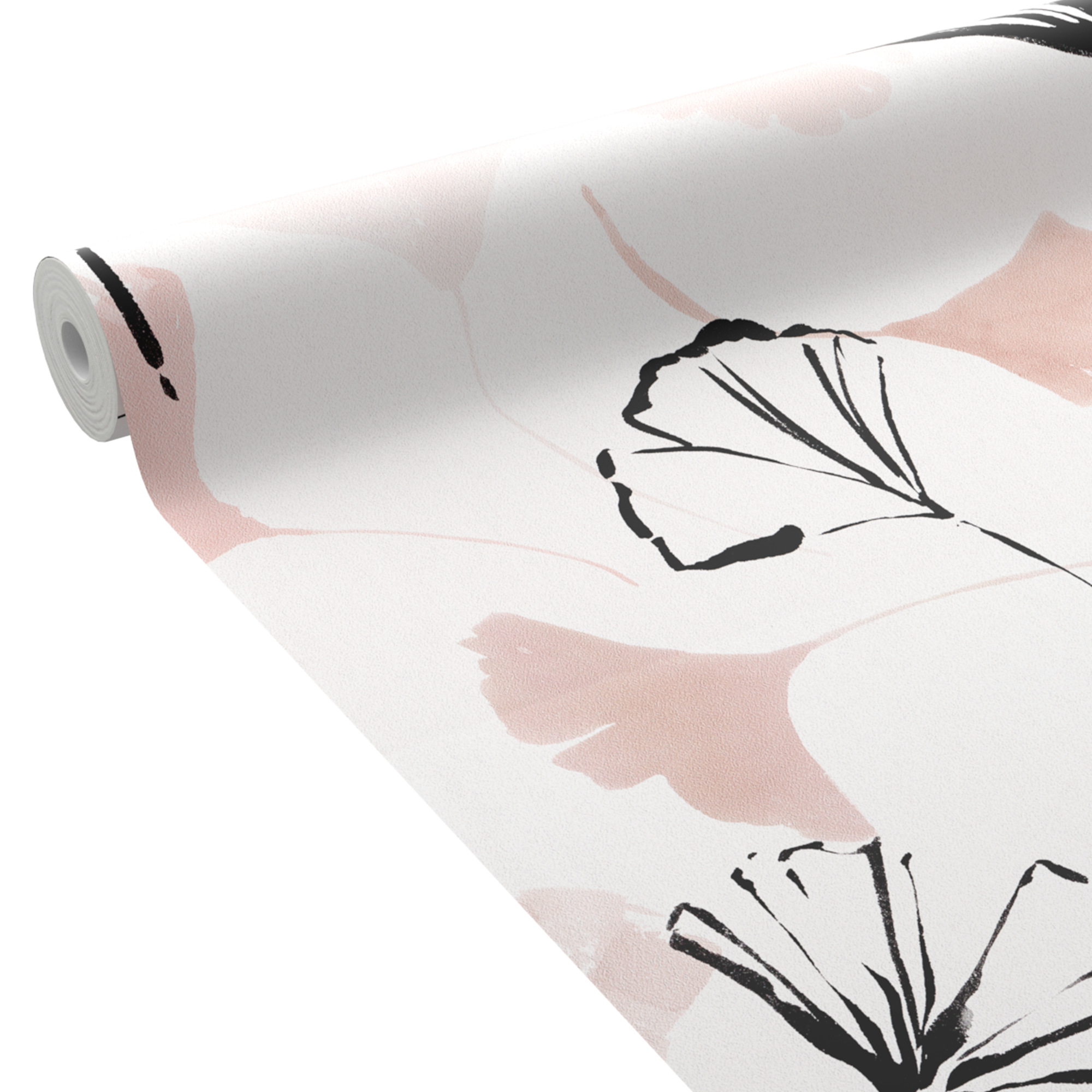 Papier peint intissé ISAURA nude rosé et marron glacé