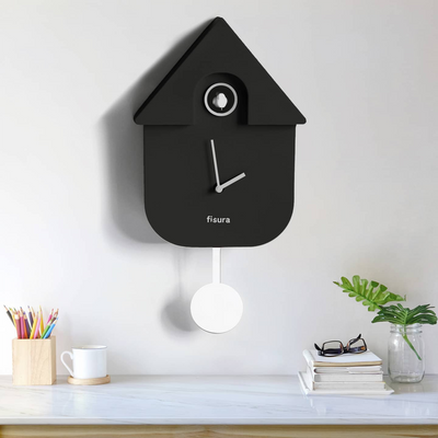FISURA Horloge Maison coucou Noir et blanc