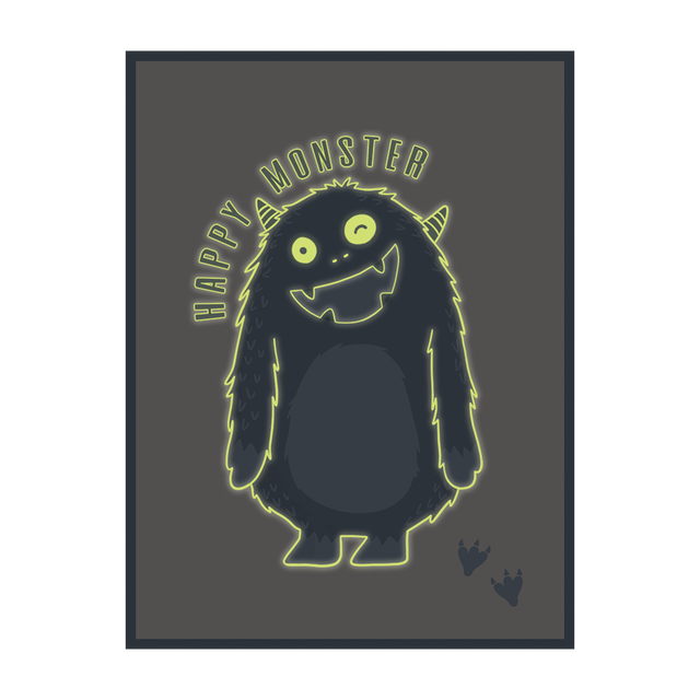 4MURS Toile embellie CUTE MONSTER 30 x 40 cm bleu