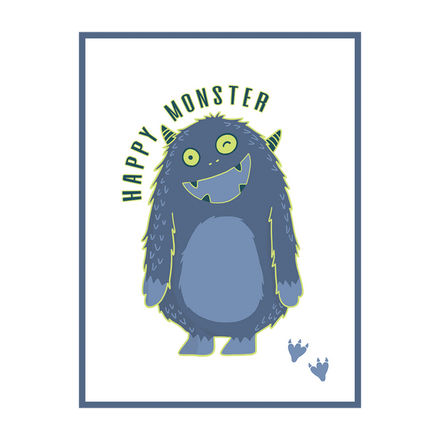 4MURS Toile embellie CUTE MONSTER 30 x 40 cm bleu