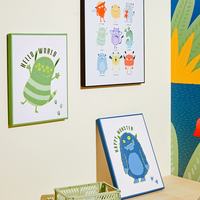 4MURS Toile embellie Cute monster Vert