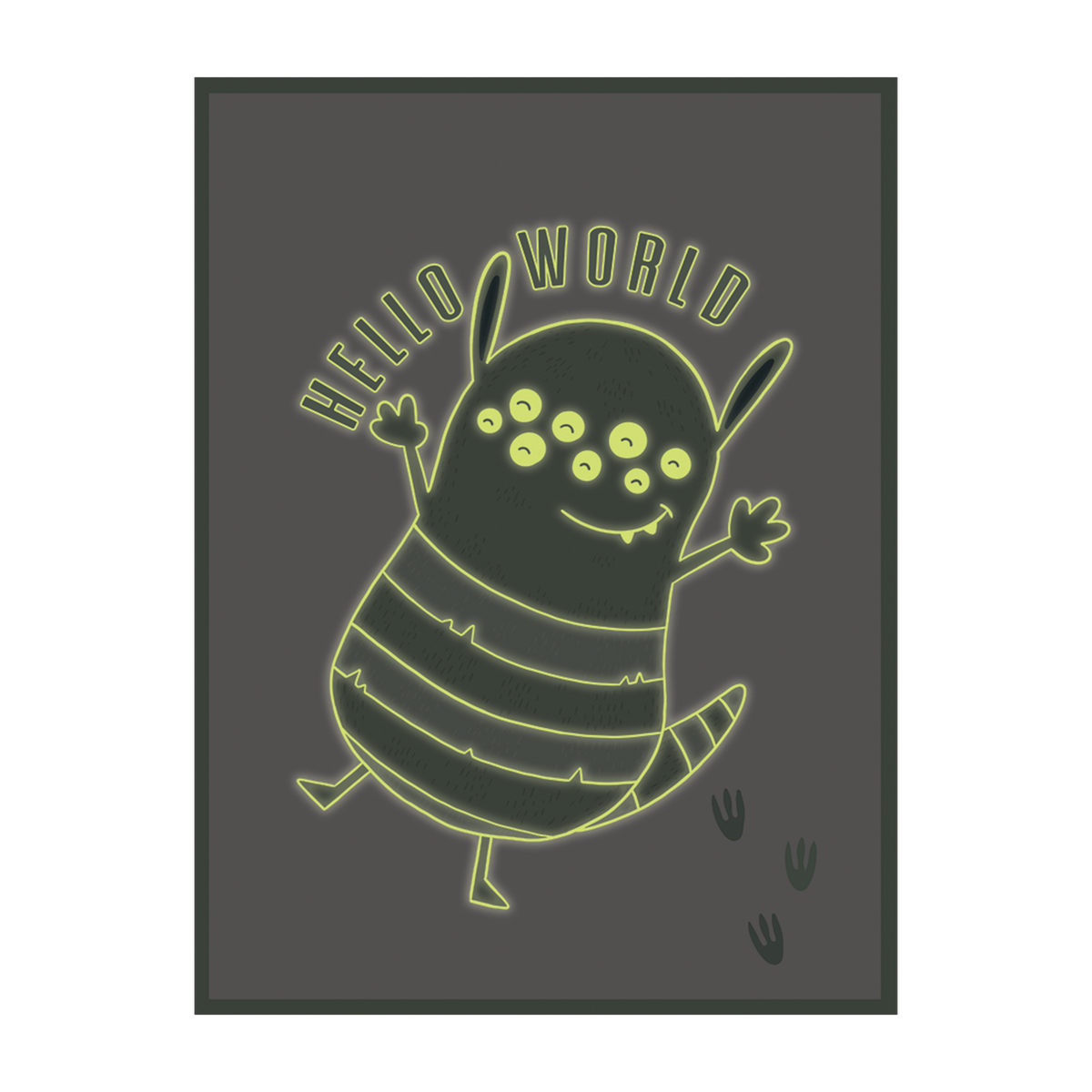 4MURS Toile embellie Cute monster Vert