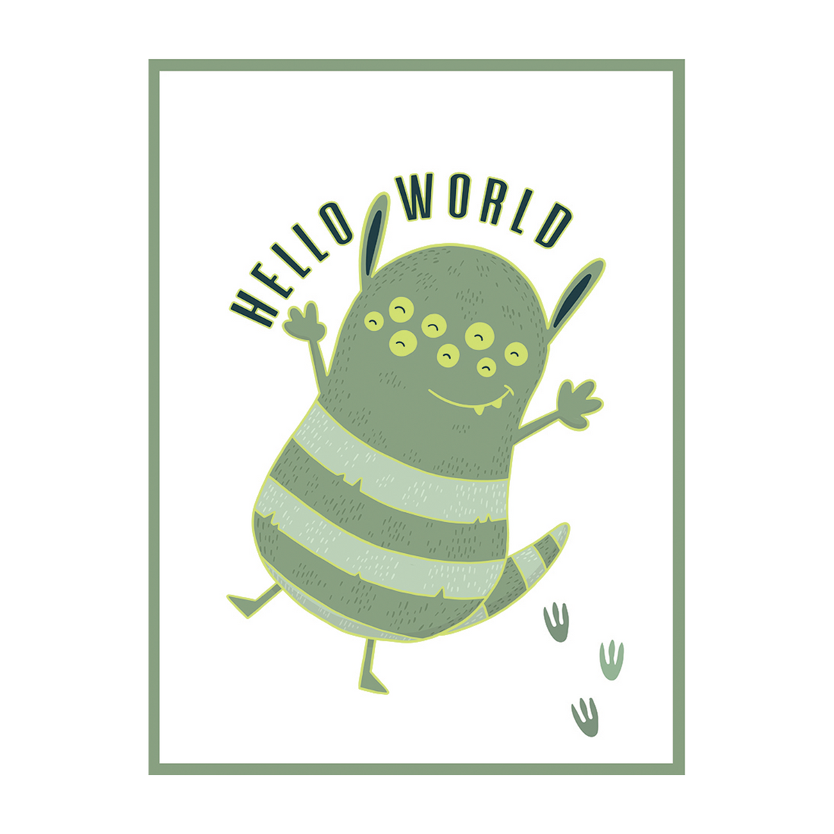 4MURS Toile embellie Cute monster Vert