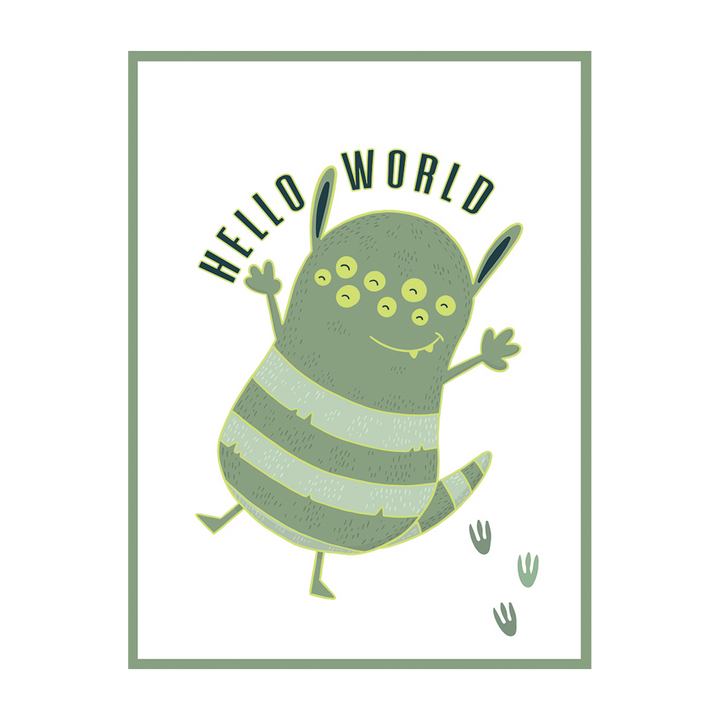 4MURS Toile embellie Cute monster Vert