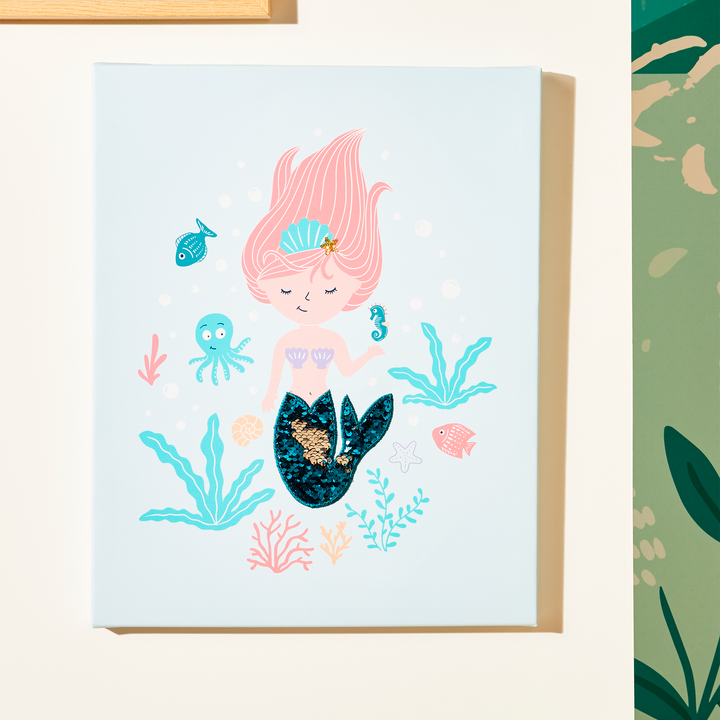 4MURS Toile embellie Sirenina Bleu