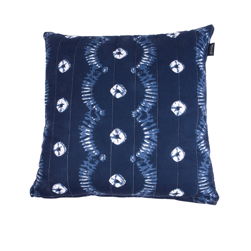 Coussin Flower tie Indigo