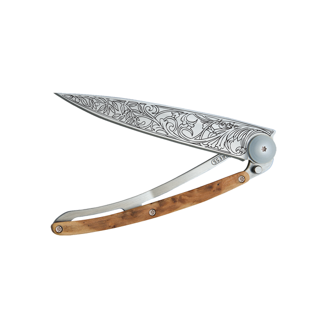 Deejo Couteau ART NOUVEAU coloris Titane, Genévrier