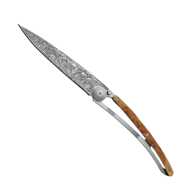DEEJO Couteau Art nouveau Titane, genévrier