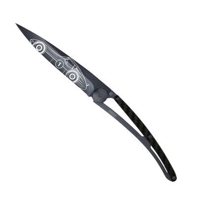 DEEJO Couteau Bolide Black, fibre de carbone