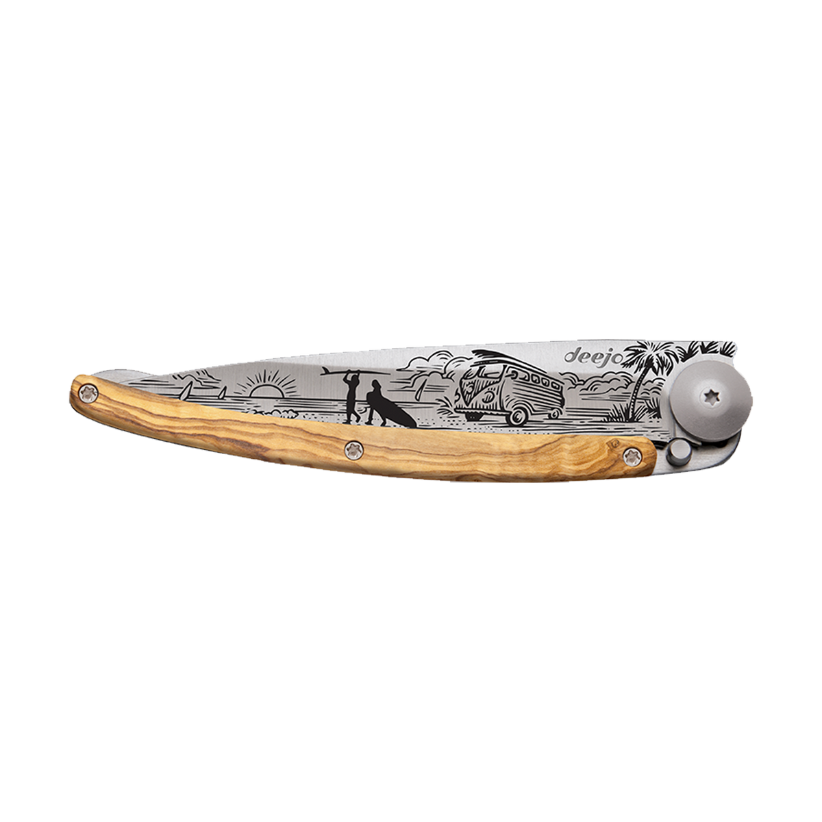 DEEJO Couteau Van life Bois d'olivier
