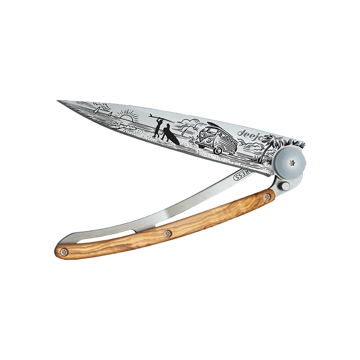DEEJO Couteau Van life Bois d'olivier