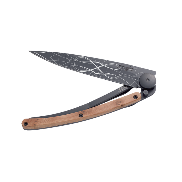 Deejo Couteau INFINI coloris Black, Genévrier