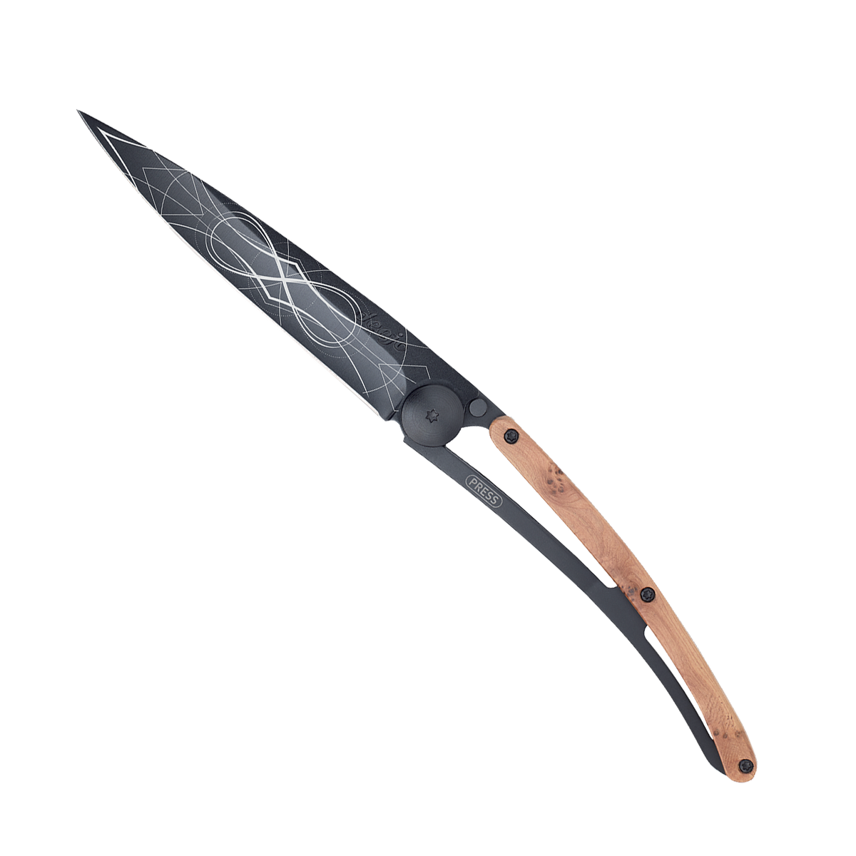 DEEJO Couteau Infini Black, genévrier