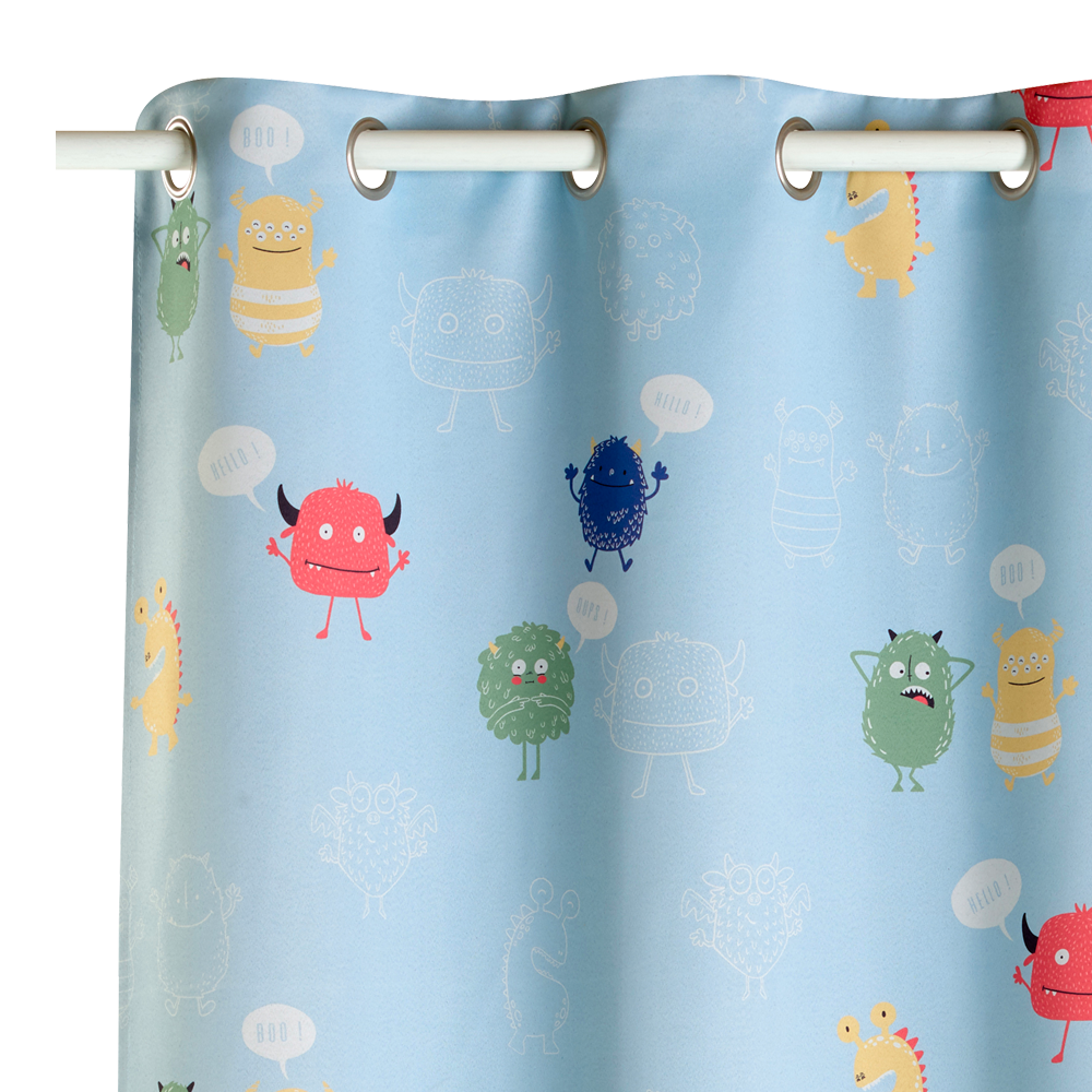 4MURS Rideau occultant CUTE MONSTER multicolore 140 x 250 cm