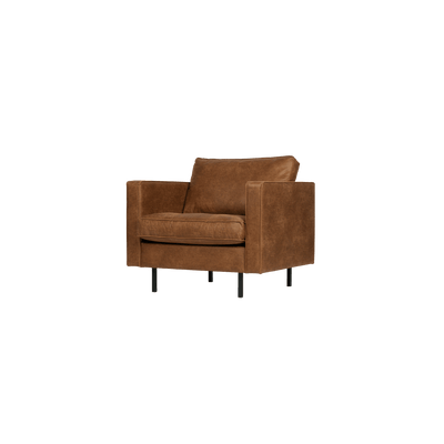 BEPUREHOME Fauteuil Rodeo Copa cognac capitonné 1 place