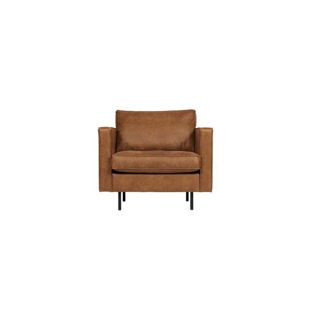 BePure Fauteuil RODEO coloris COPA COGNAC capitonné