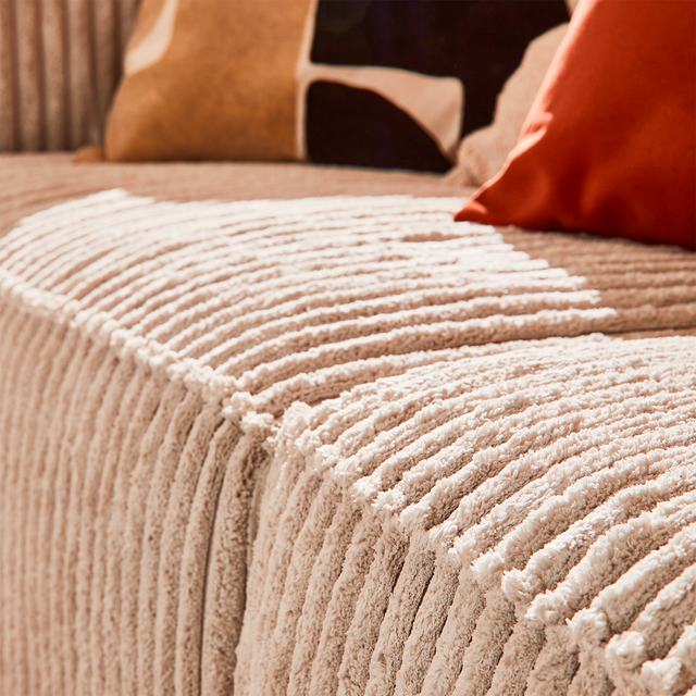 WOOOD Canapé BEAN coloris RIBCORD NATUREL 3 places