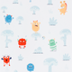 4MURS Papier peint intissé Cute monster Multicolore