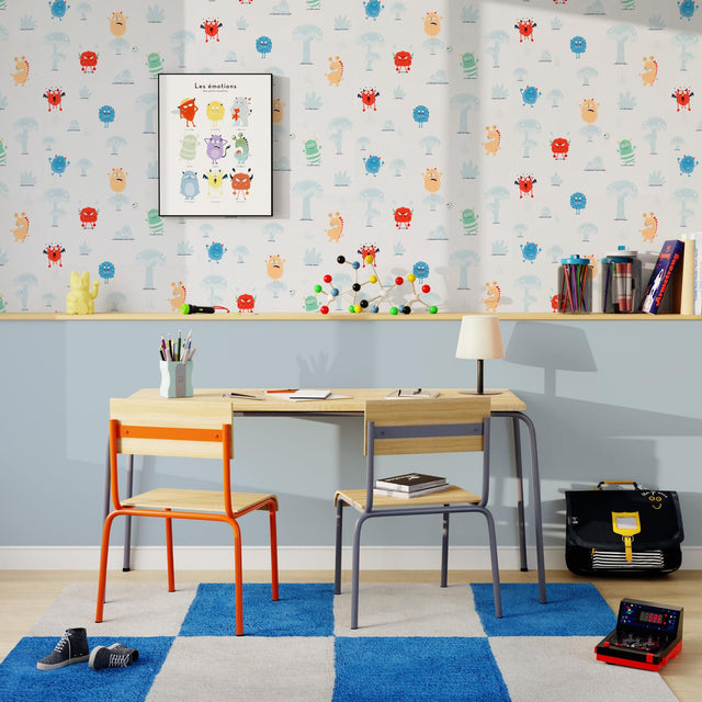 4MURS Papier peint intissé CUTE MONSTER coloris multicolore