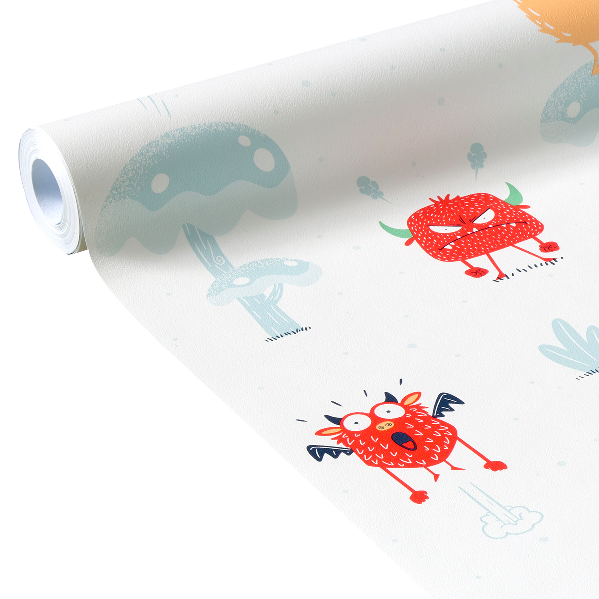 4MURS Papier peint intissé Cute monster Multicolore