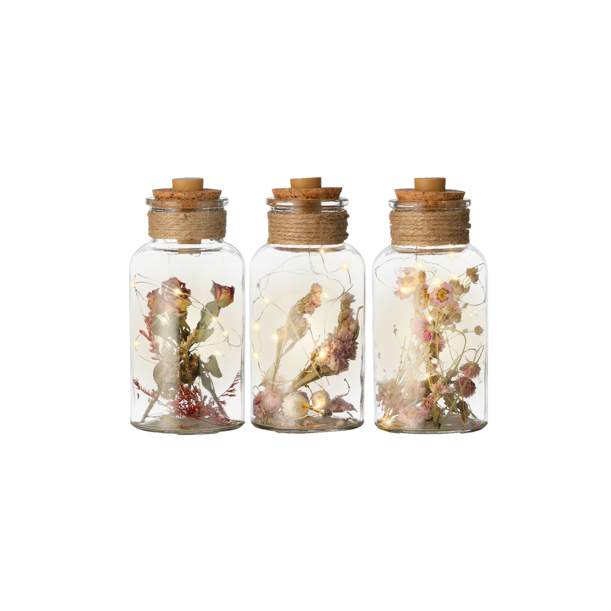 Flacon Micro led bocal verre fixe intérieur 3ass Multicolore