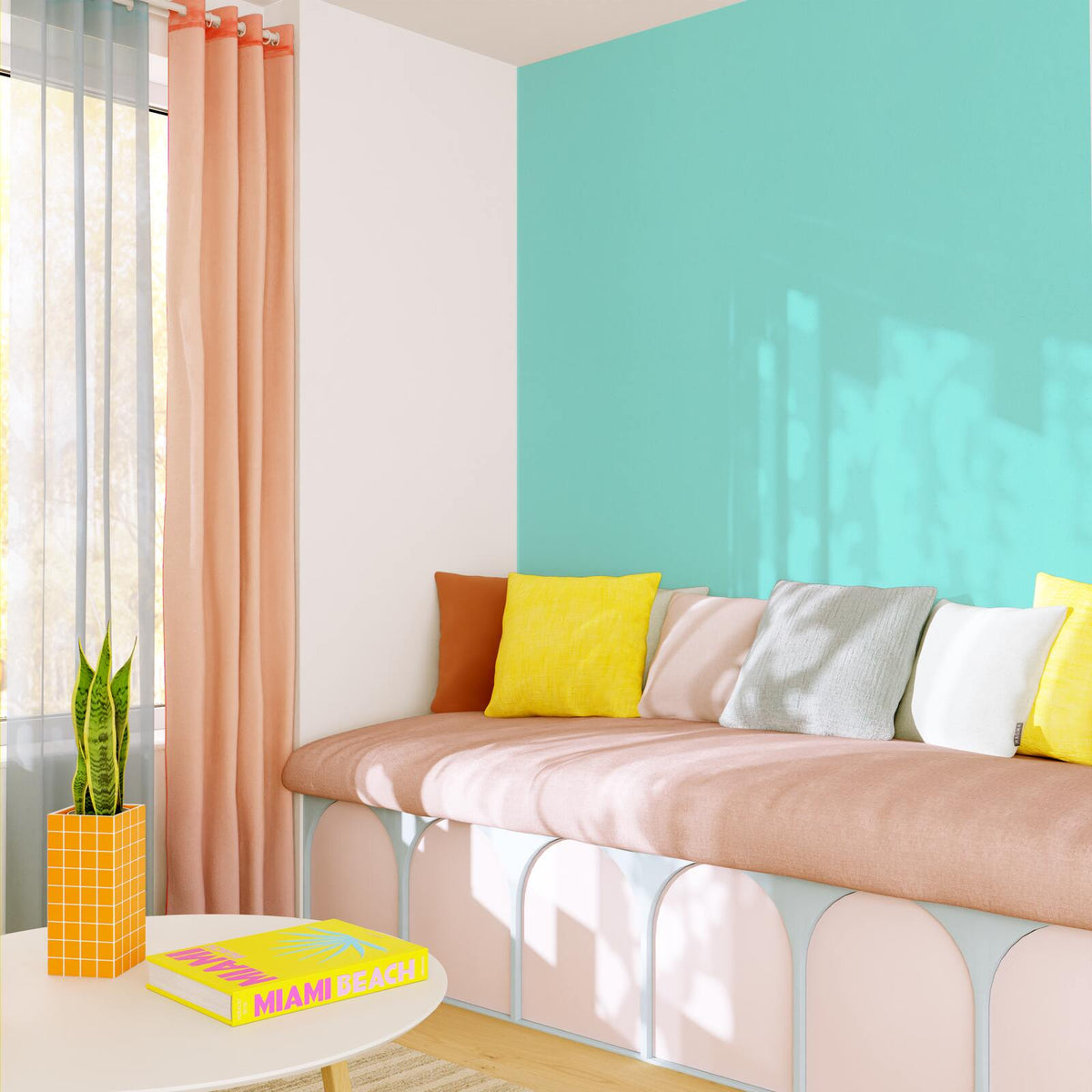Papier peint intissé Enjoy Bleu aqua Lisse