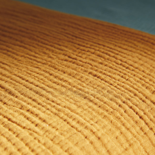 Plaid gaze de coton OCRA coloris ocre