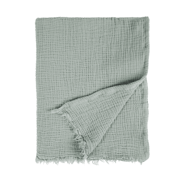 Plaid gaze de coton GRISHA coloris iceberg