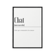 L'AFFICHERIE Affiche Définition chat Noir et blanc