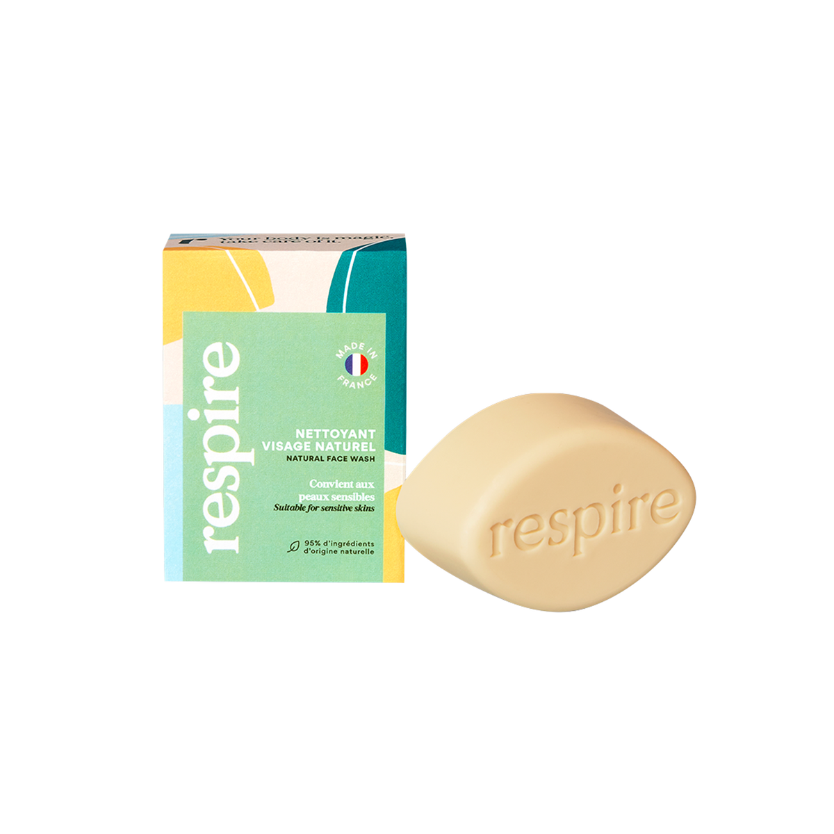 RESPIRE Soin visage solide Nettoyant 50g Vert 50G