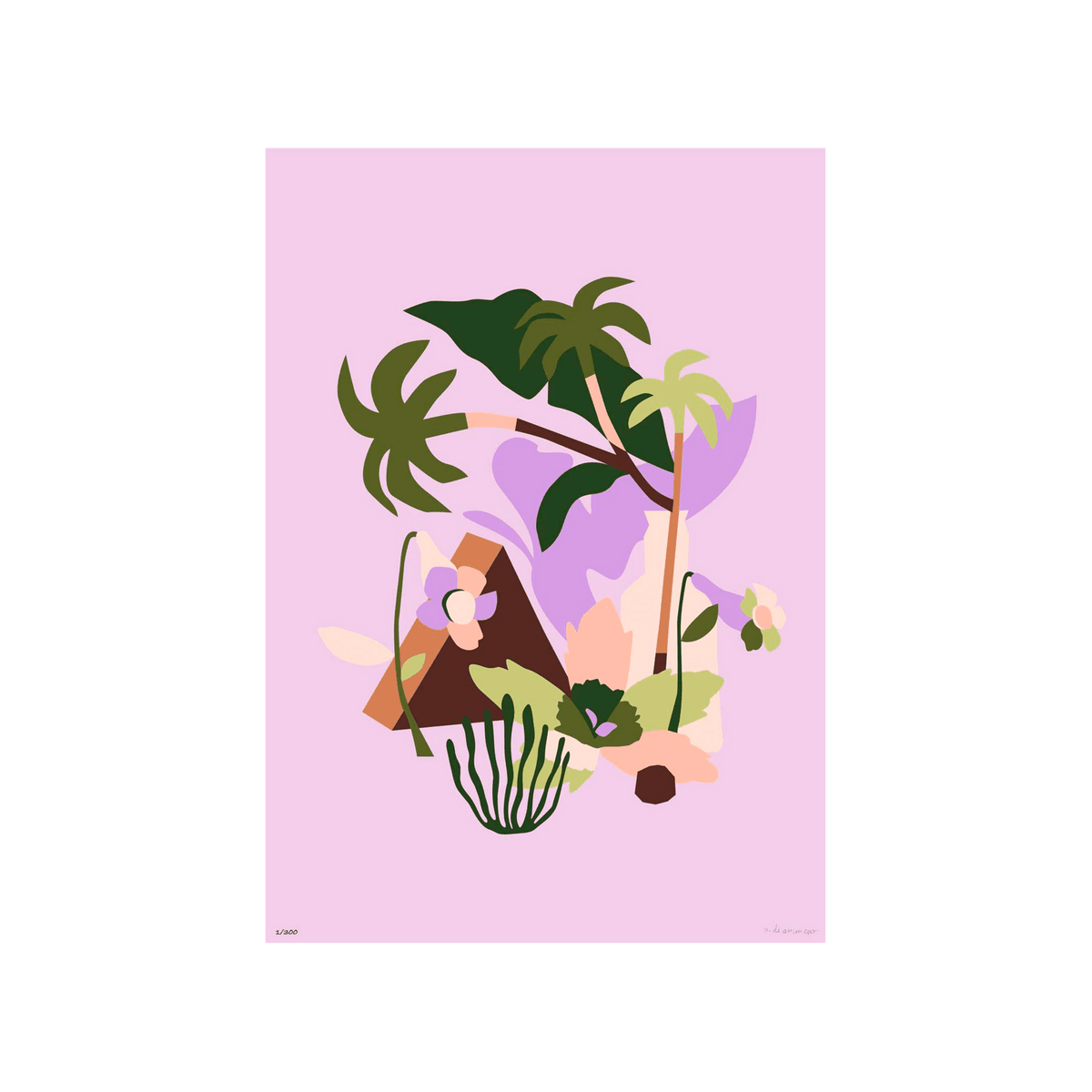 SERGEANTPAPER Affiche Herbes folles a3 Mauve et vert