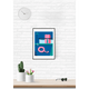 SERGEANTPAPER Affiche Flamingo hangover a3 Bleu, rose et vert