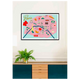 SERGEANTPAPER Affiche Map de paris Rose et bleu