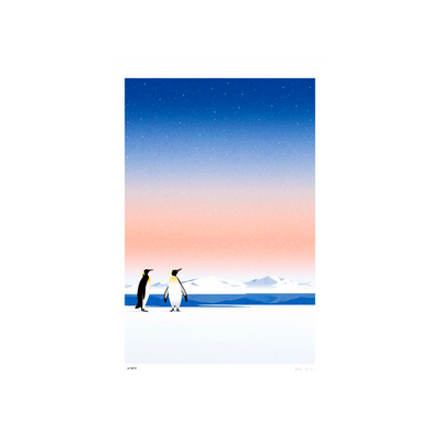 SERGEANTPAPER Affiche Antarctique a3 Bleu et beige