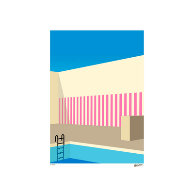 SERGEANTPAPER Affiche Take a dip a3 Bleu, jaune et rose