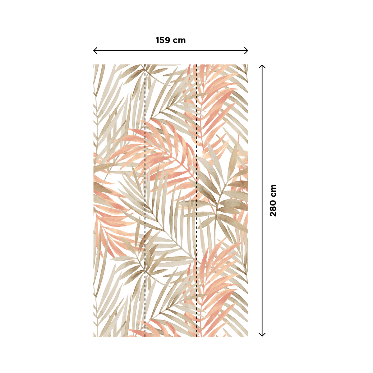 Papier peint panoramique L Lumia Taupe et rose poudré Satiné
