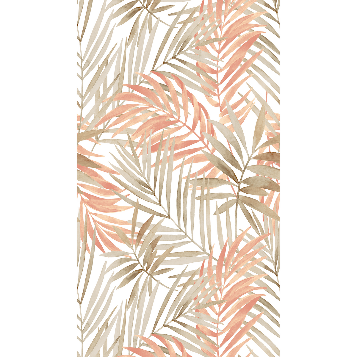 Papier peint panoramique L Lumia Taupe et rose poudré Satiné