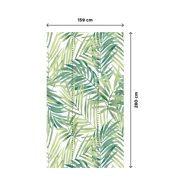 Papier peint panoramique L LUMIA 159 x 280 cm vert feuille