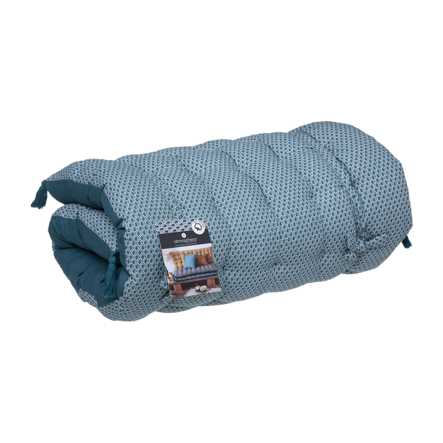 Coussin de sol OTTO coloris bleu canard 60 x 120 cm