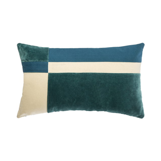 Coussin ONEIKA coloris bleu canard 30 x 50 cm