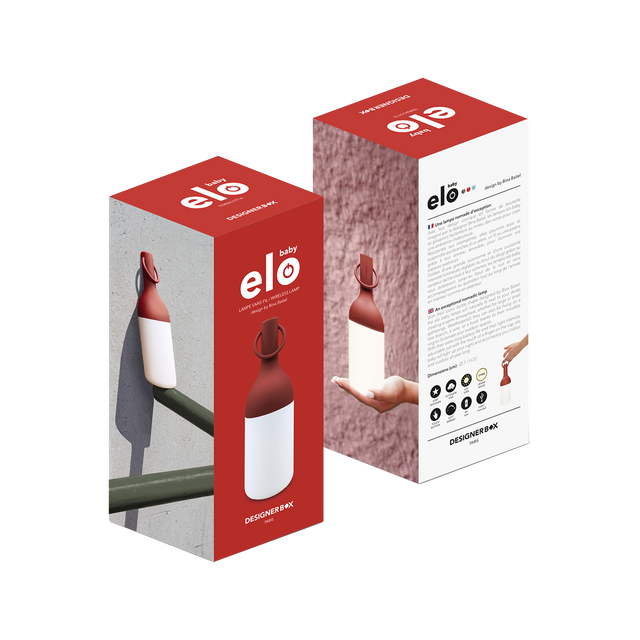 Lampe à poser ELO BABY coloris terracotta 20 x 7 cm