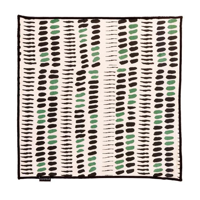 Constelle Housse de coussin ALAIA noir & vert 40 x 40 cm