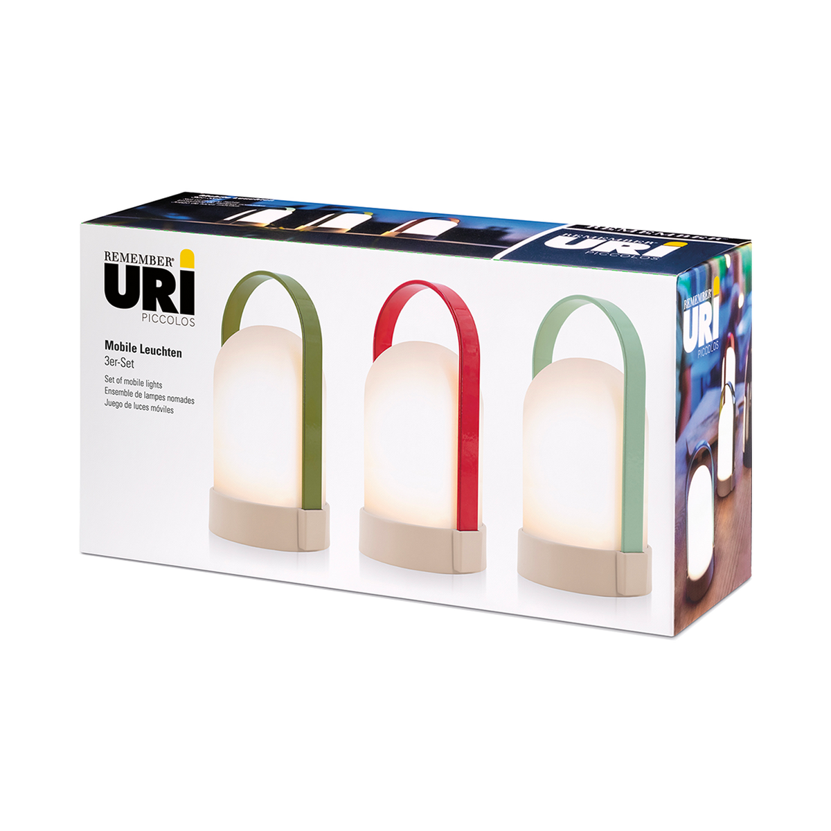 REMEMBER Lot de lampes à poser Uri Multicolore