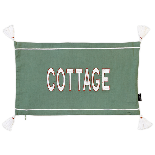 Constelle Housse de coussin ELAIA coloris vert 30 x 50 cm