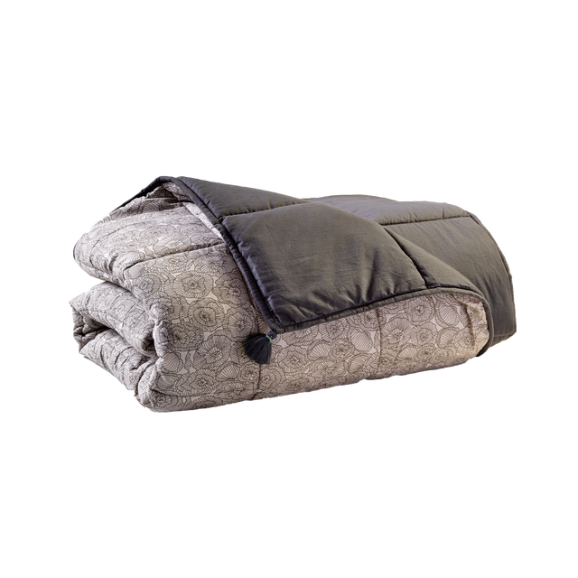 Constelle Plaid coton EKHI coloris gris beige