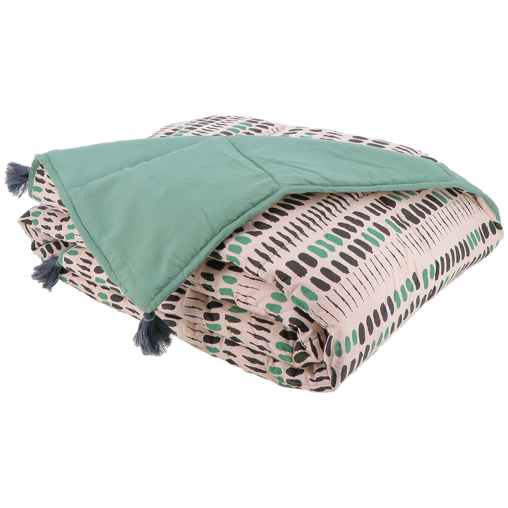 CONSTELLE Plaid coton Alaia Noir/vert