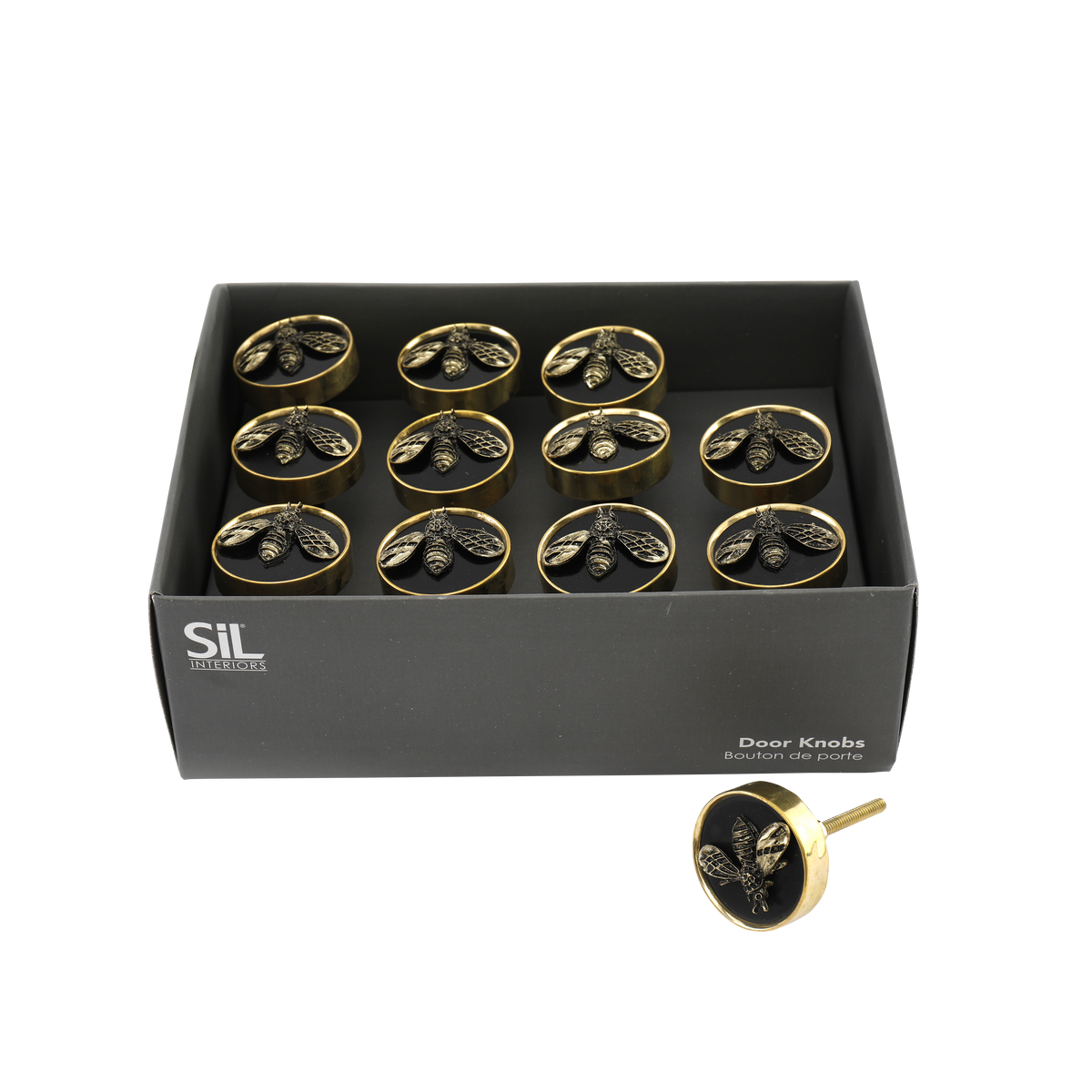 Bouton de meuble Black bees Noir