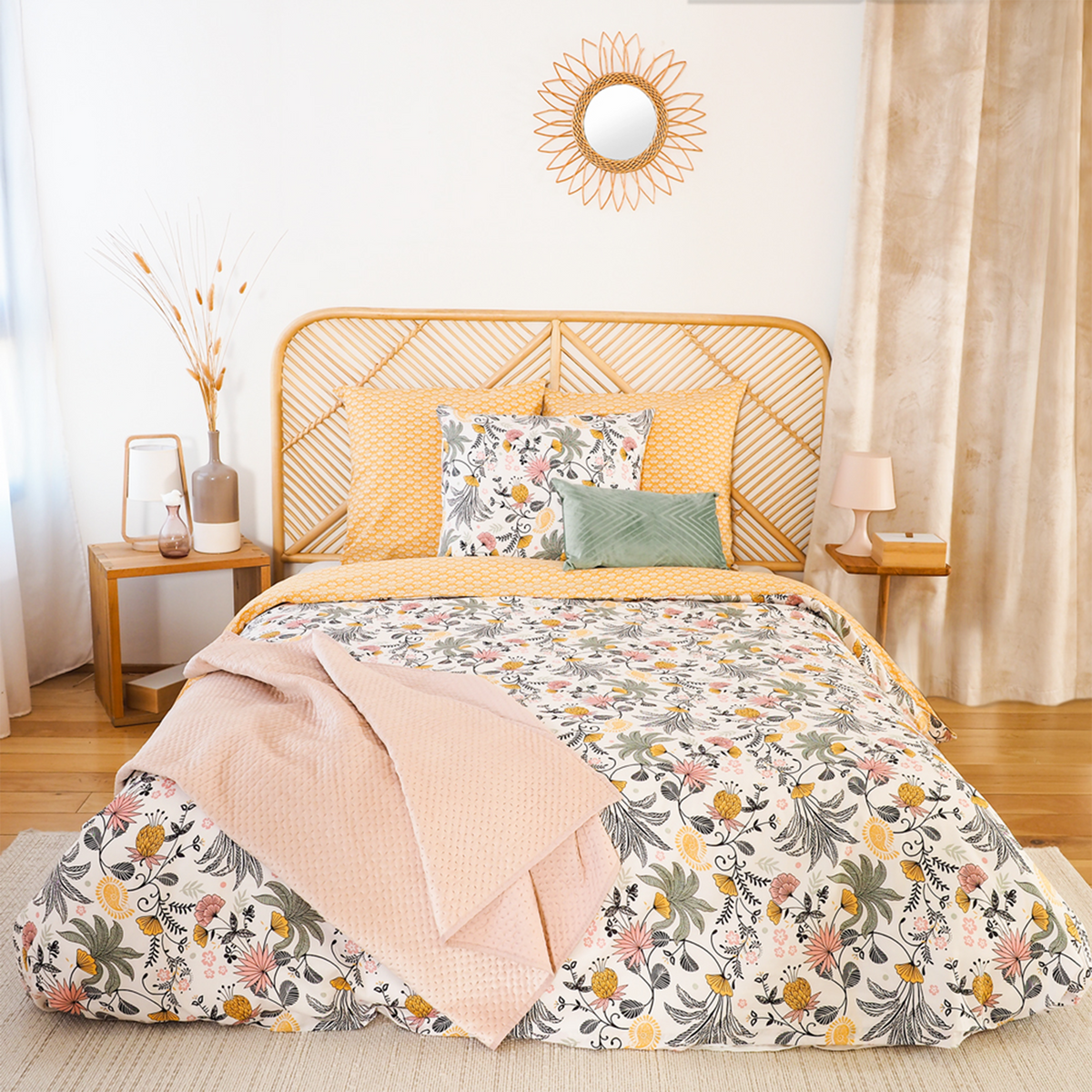 Parure de lit satin bio Wayan Ocre