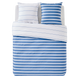 Parure de lit en toile de coton Stripes Bleu