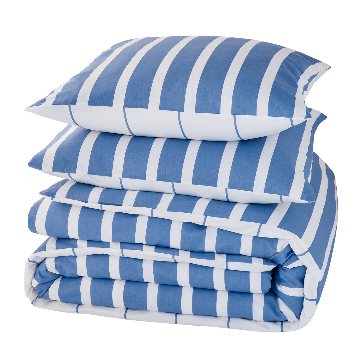 Parure de lit en toile de coton Stripes Bleu